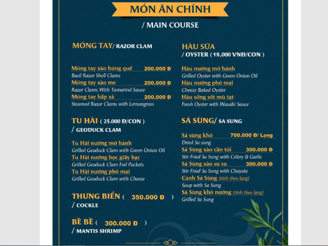 REVIEW NHÀ HÀNG SỨA - HẢI SẢN ĐẢO CÔ TÔ